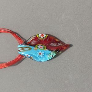Unique Glass "Leaf" Pendant Necklace